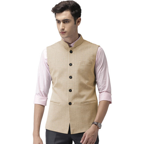 Ajay Arvindbhai Khatri Men's Jute Fabric Regular Nehru Jacket Caramel –  AjayArvindbhaiKhatri