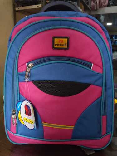 Pink Multi Color School Bag