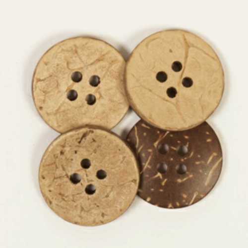 Brown Coconut Round Button