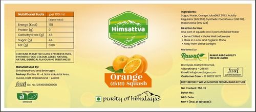 Health Beneficial Orange Squash