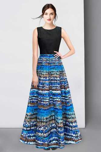 Exclusive Designer Gown - Blended Cotton with Taffeta Silk, 53-54 Inch Length & 2.50 Meter Flare, Sizes S-XXL