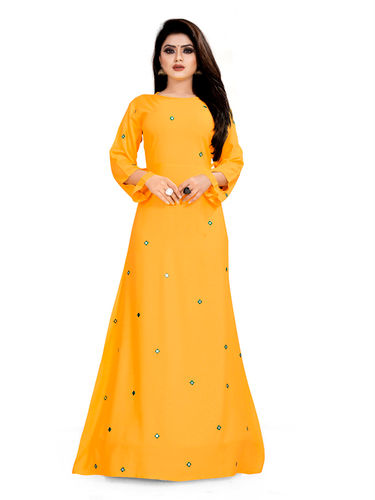 Ladies Party Wear Embroidered Gown