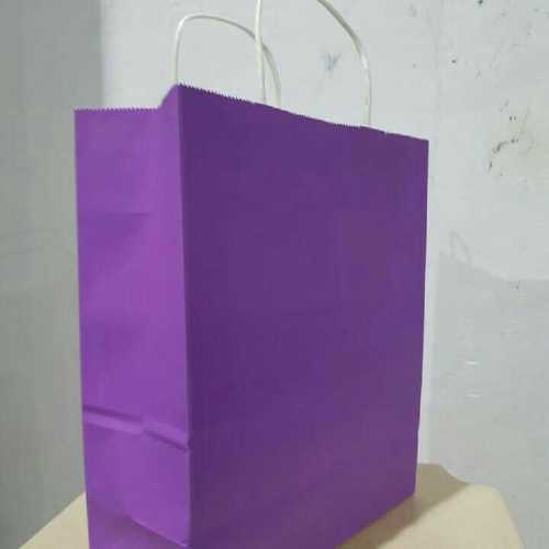 Purple Plain Handle Paper Bags