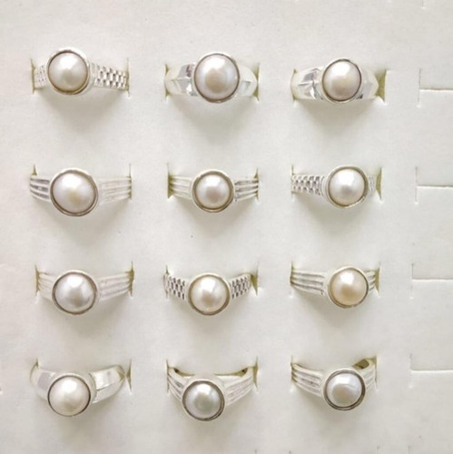 Silver Moti Ring Design For Boys Silver Gemstone Rings For Male