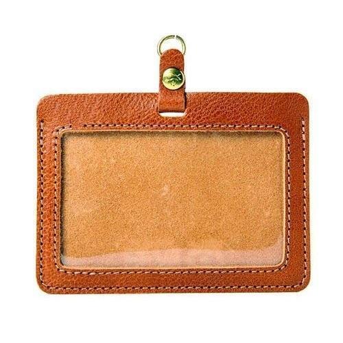 Leather ID Holder - Durable Grain Leather, Compact Design with Velvety Touch and Cloth Lining