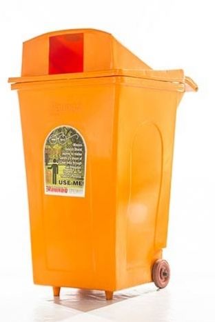 Pvc Orange Color Waste Bin Application: Outdoor