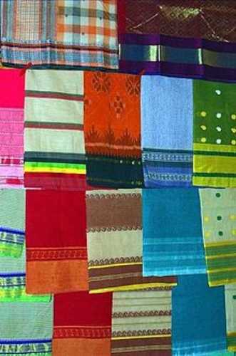 Multi Color Tant Handloom Cotton Saree