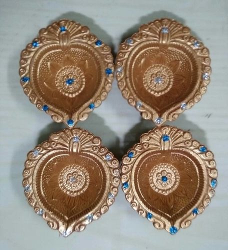 Copper Hand Painted Terracotta Diwali Diya