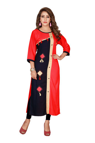 Printed Ladies Cotton Long Kurti