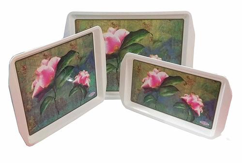 मल्टी एशियन स्नैक्स और टी सर्विस, 3 साइज़ का सर्विंग ट्रे सेट