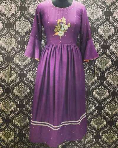 Any Round Neck Ethnic Designer Kurtis