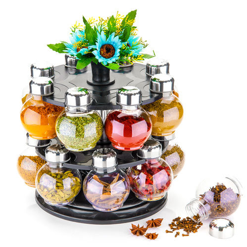 Spice Rack 360 Degree Revolving Spice Rack 16 Jar