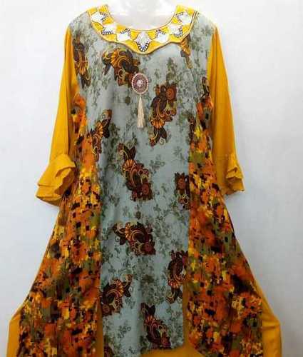 Ladies Anarkali Printed Kurti  Bust Size: Can Be Customized Inch (In)