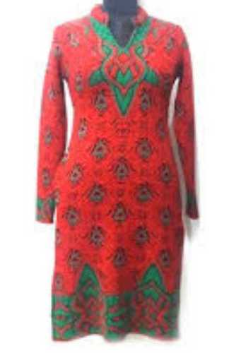 Ladies Woolen Printed Kurti - Woolen Fabric, Customized Size, All Colors Available | Anti-Wrinkle, Easy Washable, Shrink Resistant, Attractive Pattern