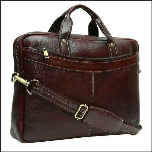 Brown Genuine Leather Office Laptop Bag