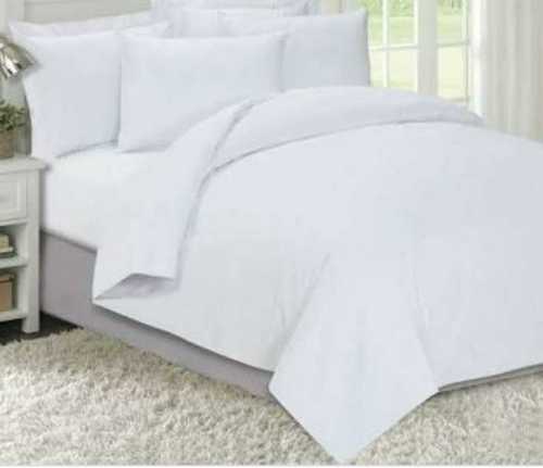 Plain Dyed White Cotton Fabric Bed Sheet