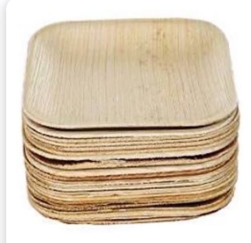 Disposable Areca Leaf Plates - Customized Size, Square Shape, Brown Color | Biodegradable, Eco-Friendly, Good Quality, Machine Made