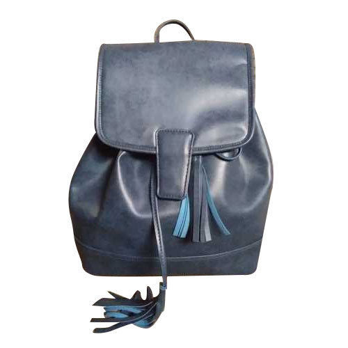 Synthetic Leather Grey Ladies Plain Backpack