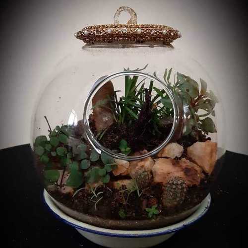 Glass Decorative Terrarium Glove Pot