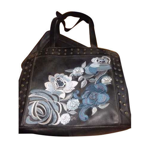 Synthetic Leather Ladies Floral Printed Shopper Bag