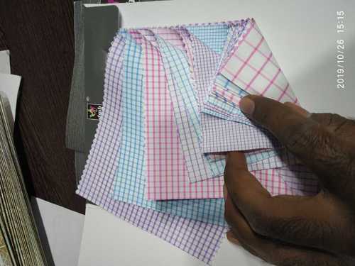 Available In Many Colors Uniform Based Line Check Shirting Fabrics 