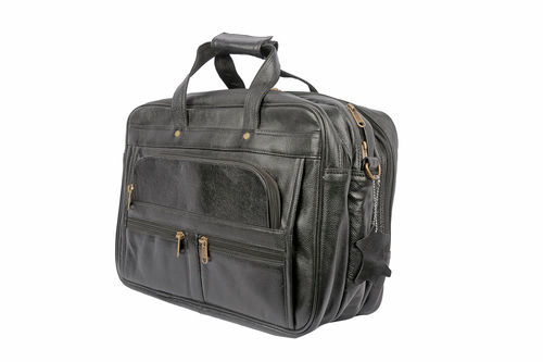 Black Leather Laptop Bag Design: Business Executive