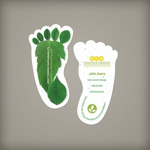 Footprint Shape Plantable Seed Paper Visiting Cards