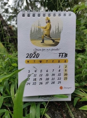 2020 Plantable Seed Paper Desk Calendar Spiral Type