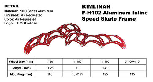 Aluminium Aluminum Inline Speed Skate Frame