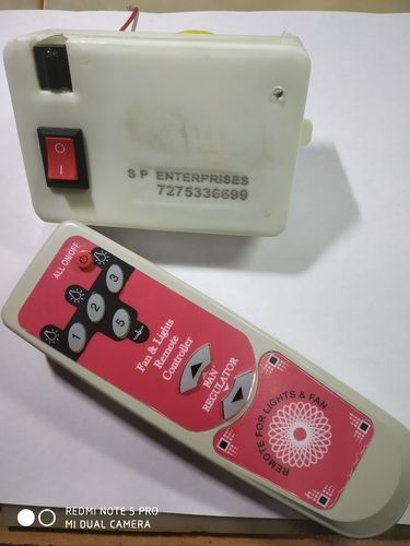 White Remote Control Of Led Lights And Fan