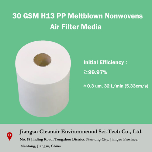 30 Gsm H13 Pp Meltblown Nonwovens Air Filter Media
