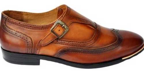 Brown Mens Leather Party Wear Shoes