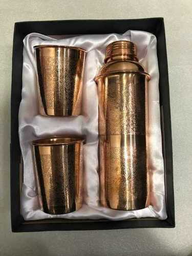Corporate Gift Embossed Copper Water Bottle Set