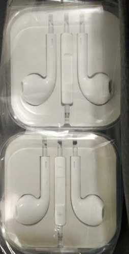 White Wired Earphone For Mobile Phones