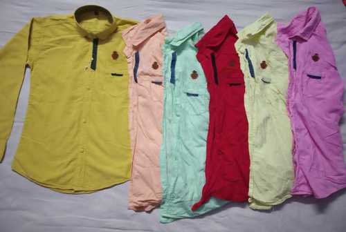 Multi Color Anti Shrink Kids Cotton Shirt