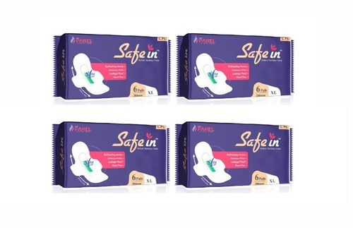 Convenient To Use Disposable Sanitary Pad, 4 Pack Combo With 6 Pads/pack