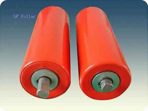 Belt Conveyor Carrying Roller - Red Polished Finish, New Cylindrical Shape with Enhanced Durability