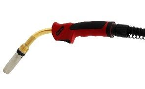 MIG Welding Torches - 80 Degree Angle Head, Air Cooling, 0.6-1 Inch Wire Diameter | Black, Red, Includes Contact Tip and Gas Nozzle