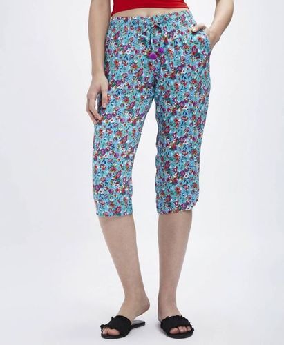 Ladies Cropped Trousers Rich Cotton Elasticated Zip Pockets Women Capri M  to 3XL | eBay