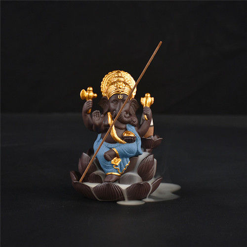 Ceramic Backflow Incense Burner Lord Ganesha