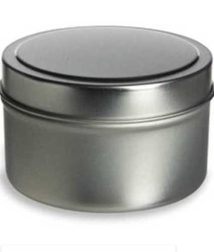 Silver Stainless Steel Round Tin 