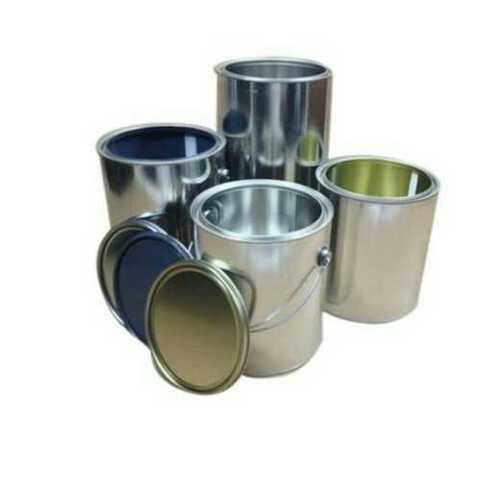 Silver Cylindrical Shape Paint Tin Container