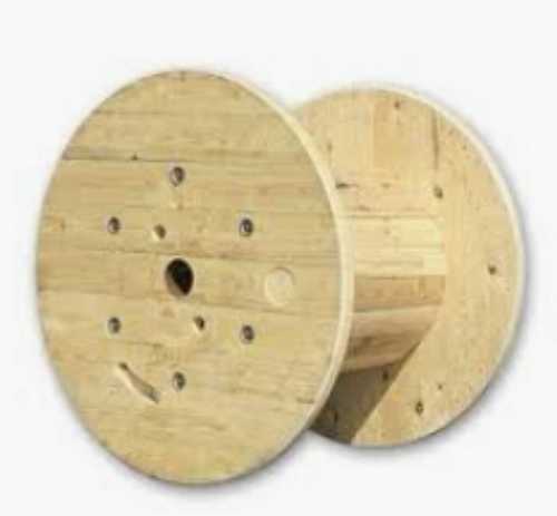 Offwhite Wooden Cable Drum For Cable Winding