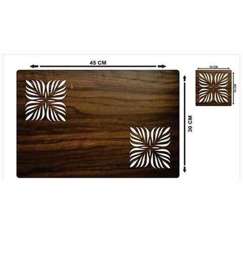 Brown Table Mat With Coaster 