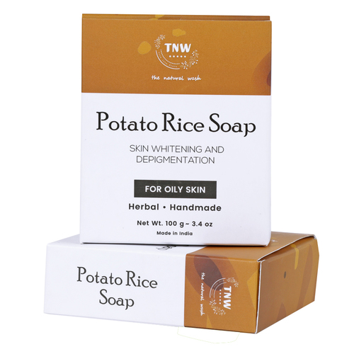 Potato Rice Soap - 75gm 125gm 100gm | Ayurvedic Herbal Skin Cleanser with Neem for Oily Skin Medicated Bar Soap