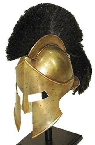 Armor Medieval Brass Finish Muscle Armor jacket With Red Plume Reenactment  Item