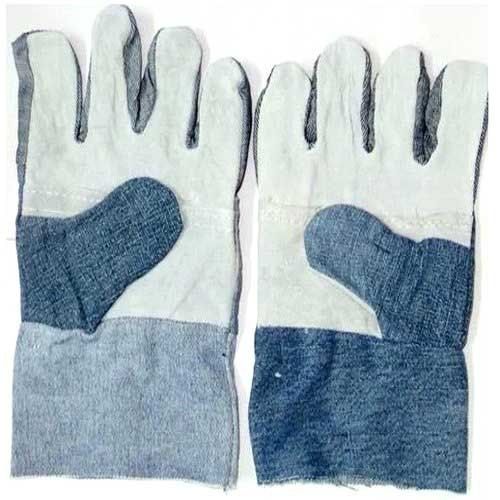 Blue Unisex Jeans Leather Hand Gloves