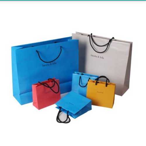 Multicolor Plain Shopping Paper Carry Bag