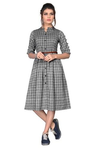 Multi Colour Latest Checks Fancy Western Kurti