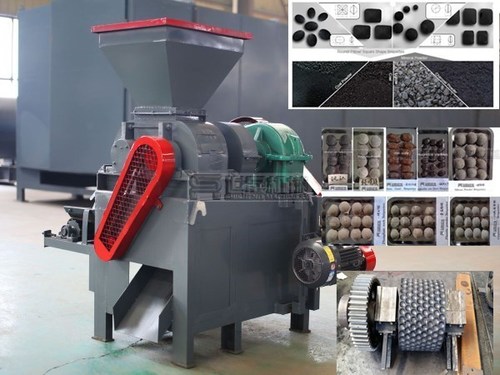 Carbon Black Briquette Machine - 1830x2100x1960 mm, Black | 0.3-10 T/H Capacity, New Condition, AC Motor, 22 kW Power, Double Roller Squeezing Process, Ideal for Industrial Applications